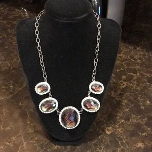 Polaris snake skin Geometric Rhinestone necklace!